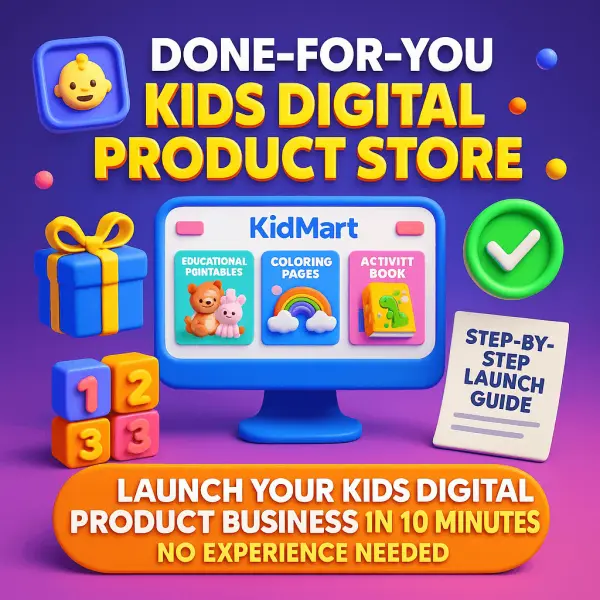 Kids Digital Product Store Done-For-You With Preloaded Products
