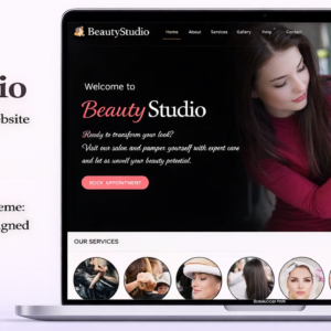 BeautyStudio – Unisex Salon & Beauty Services Website