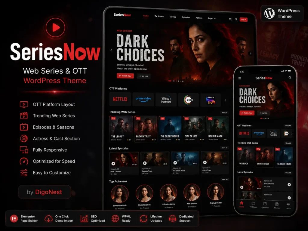 SeriesNow – Web Series & OTT WordPress Theme