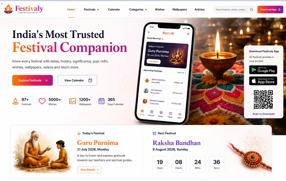 Festivaly — Indian Festival & Panchang App